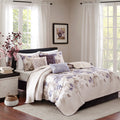 6 Piece Printed Quilt Set With Throw Pillows Taupe King Cal King King Multicolor Cotton