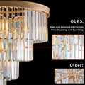 Contemporary Crystal Modern Chandeliers Crystal Ceiling Chandelier 4 Tier Golden Chandelier Lighting For Dining Room Living Room Bedroom Bulbs Not Included Gold Crystal Iron