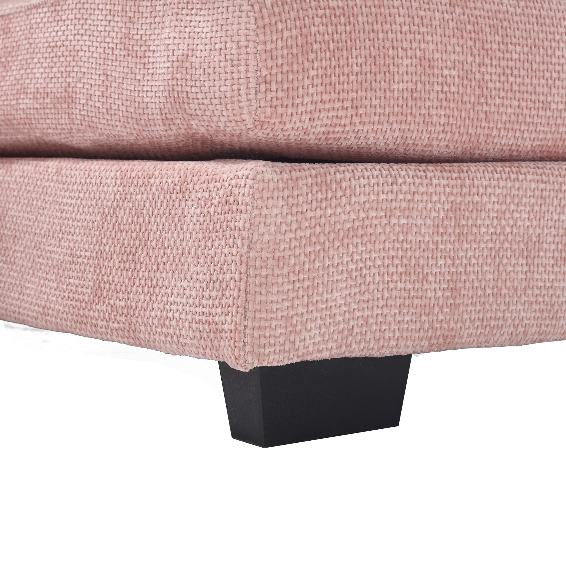 United We Win Modern Large Chenille Fabric U Shape Sectional Sofa Pink Chenille