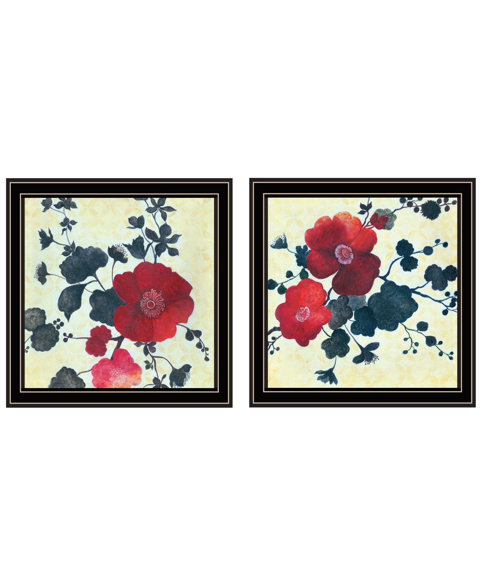 "Japanese Blossoms I" Framed Wall Art For Living Room, Wall Art Print For Home Decor, Bedroom Wall Art By Jg Studio Multicolor Wood Paper