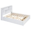 Queen Size Platform Bed With Storage Headboard And 2 Drawers, White Box Spring Not Required Queen White Wood Bedroom Bed Frame Solid Wood Mdf