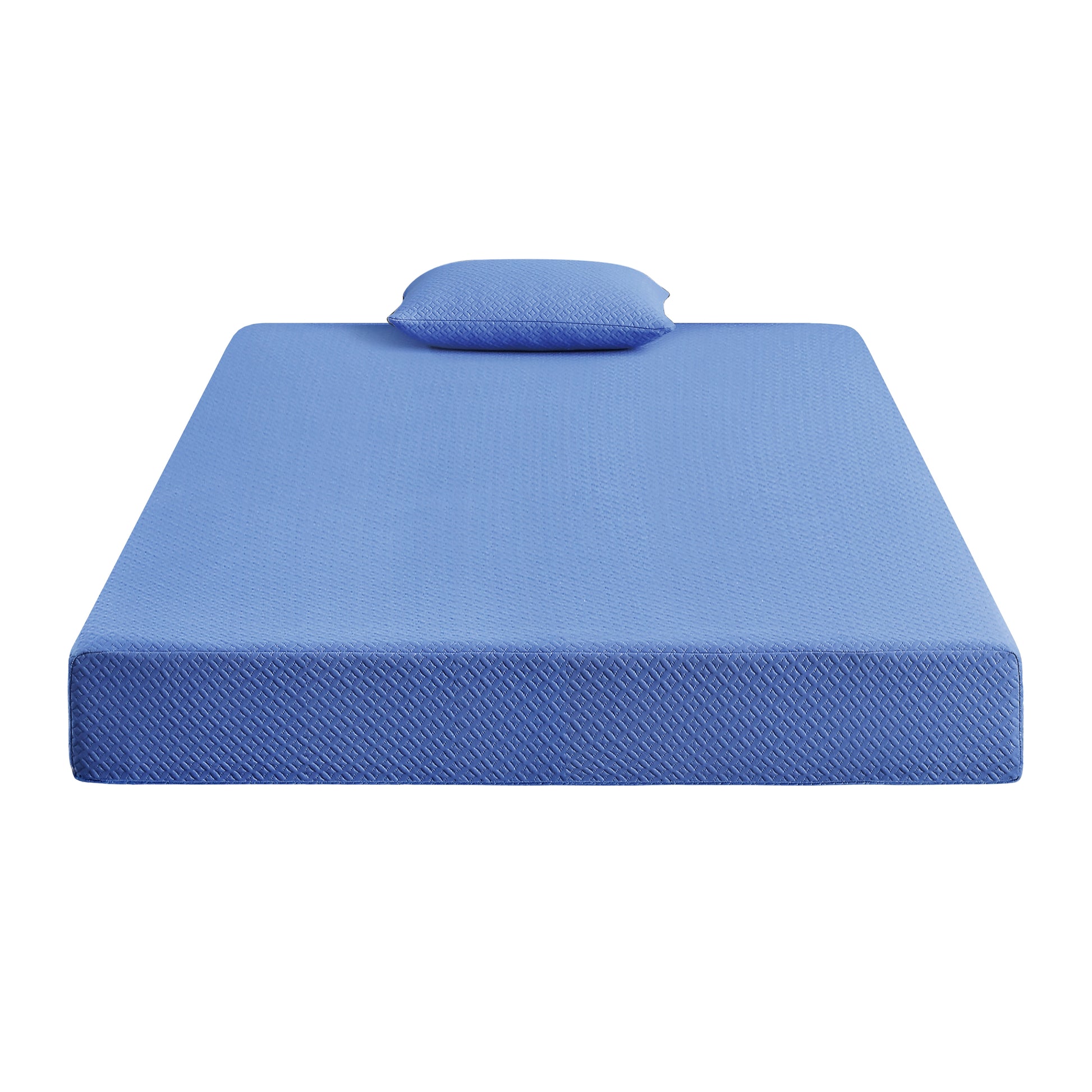 7Inch Full Mattress And Pillow Setfabric Gel Infused Memory Foam Mattress, Blue, Mattress In A Box Blue Bedroom Foam Full