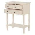 Narrow Console Table, Slim Sofa Table With Three Storage Drawers And Bottom Shelf Beige Beige Solid Wood Mdf