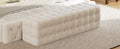 All Covered Velvet Upholstered Ottoman, Rectangular Footstool, Bedroom Footstool, No Assembly Required, Elegant And Luxurious, White White Mdf