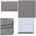 Faux Linen Cordless Total Blackout Roman Shade Grey Polyester