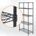 Wire Shelving Metal Storage Rack Adjustable Shelves, Standing Storage Shelf Units For Laundry Bathroom Kitchen Pantry Closet Black, 35.7L X 14W X 71H Black Primary Living Space Metal Adjustable Shelves Metal