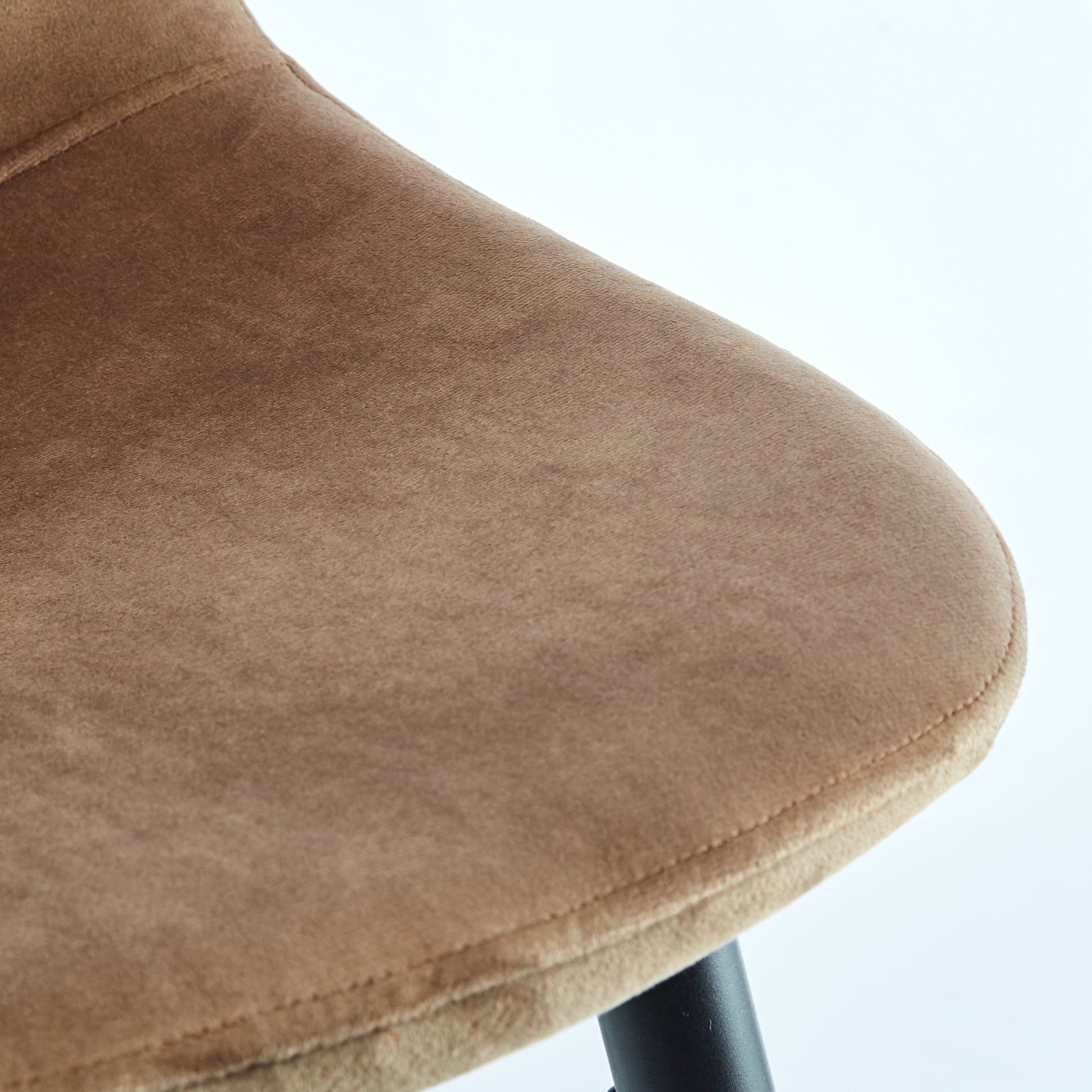 Bar Stools Set Of 2, 30 Inches Velvet Barstool Modern Counter Bar Height Chair With Back, Sturdy Metal Legs & Footrests, Easy Assembly, Island Stool For Kitchen Bar Brown Velvet