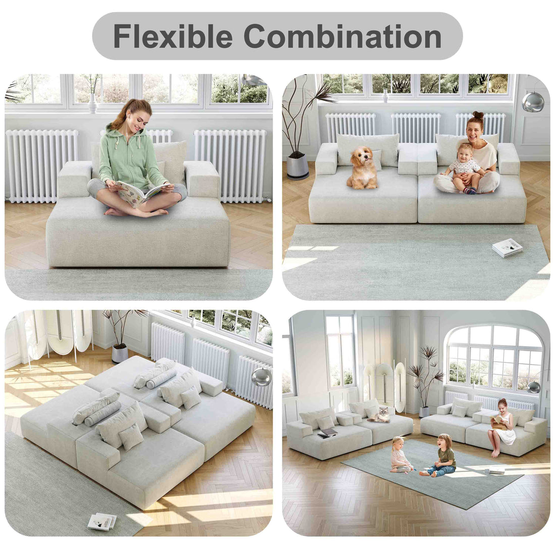 55 Inch Chenille Sponge Sofa Lounge Chair,No Assembly Required,Fluffy Modern Sleeper Chair For Indoor Living Room Bedroom Beige Foam Chenille 1 Seat