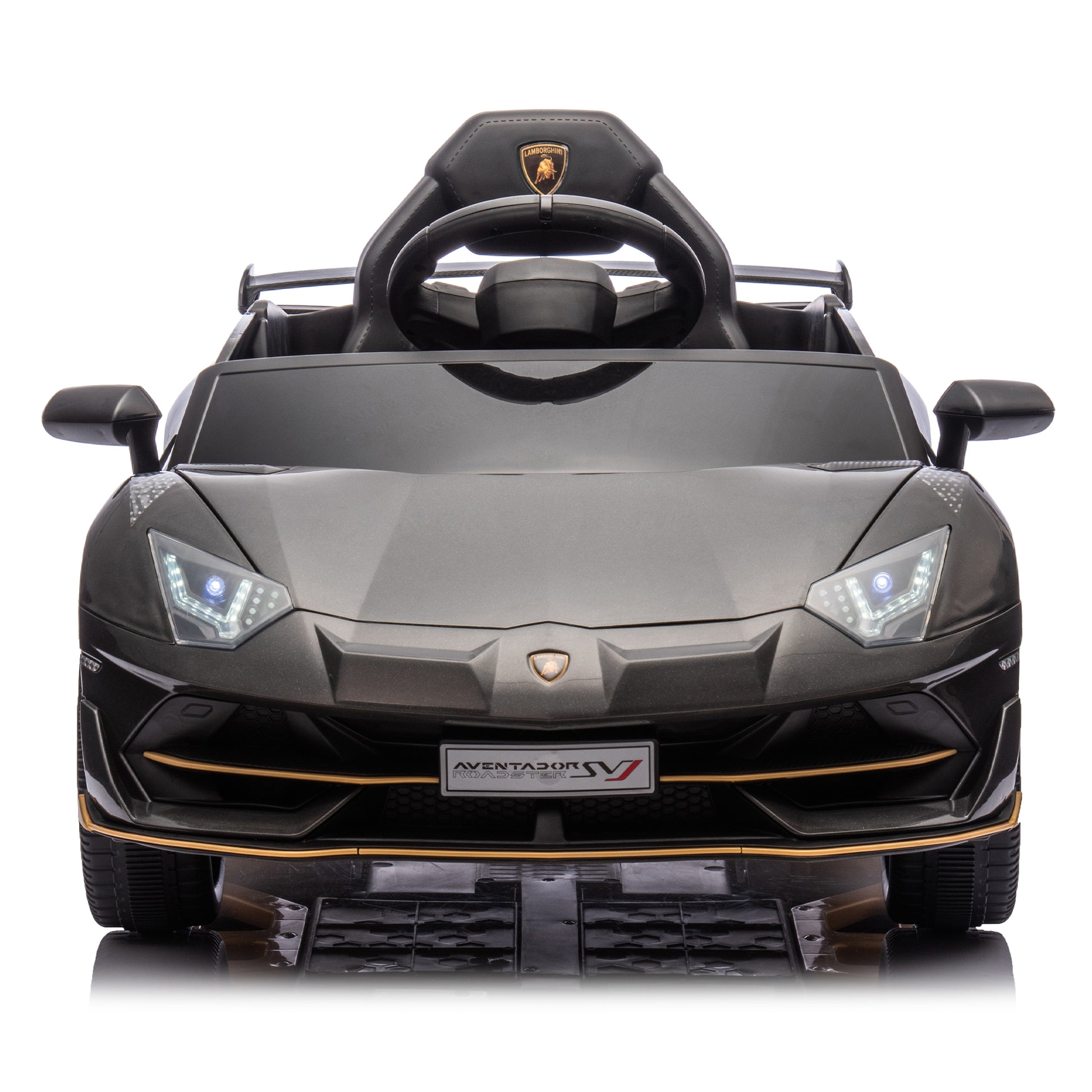 12V Kids Ride On Car W Parents Remote Control,Licensed Lamborghini Aventador Xago,Hydraulic Pressure Door,Slow Start,Early Education,Bluetooth,Adjustable Volume,Mp3,Usb,Led Lights For Kids Aged 2 4. Black 50 99 Lbs Polypropylene