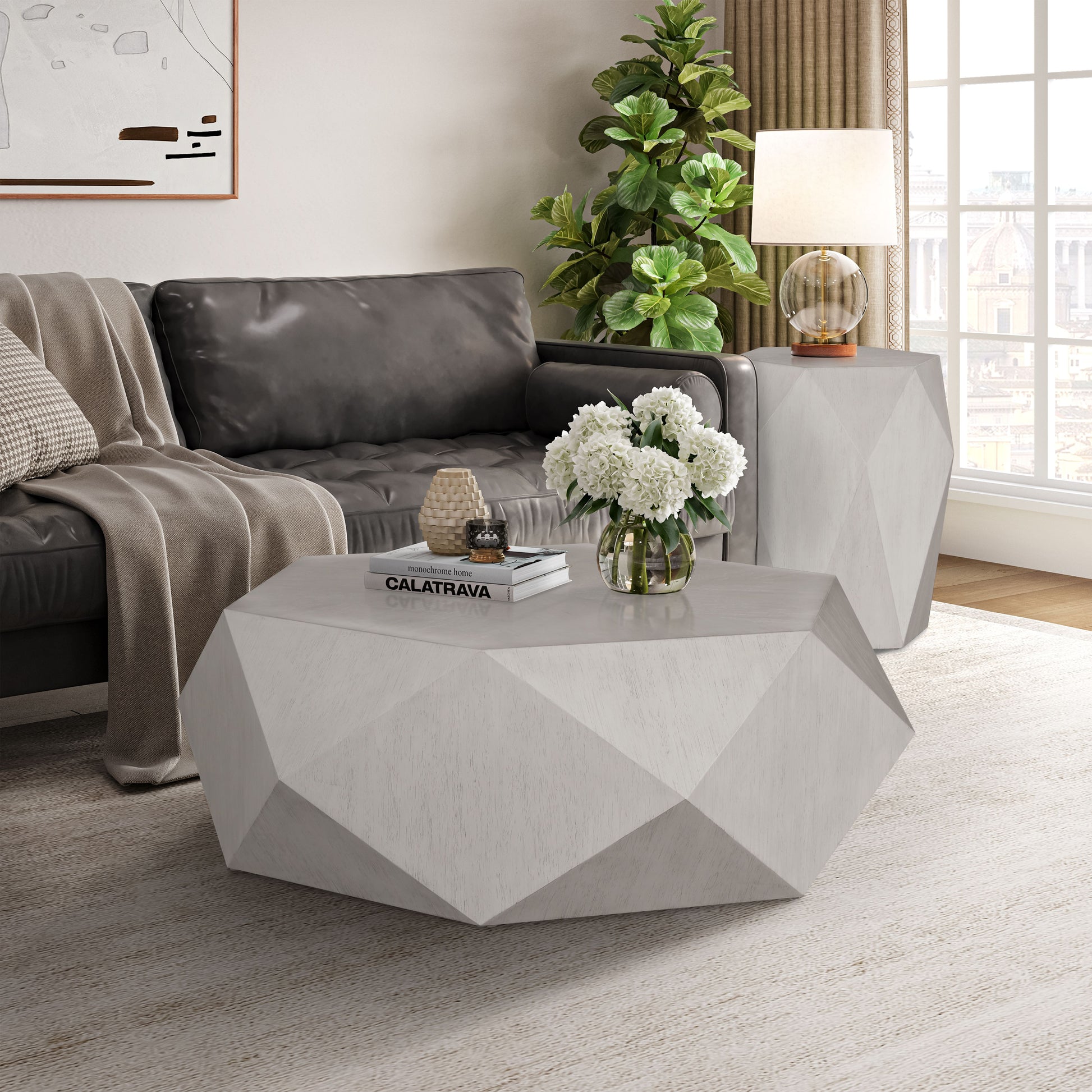 Hanniel Coffee Table, White Finish Lv02765 White Wood