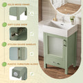 20 Inch Bathroom Vanity With Ceramic Sink Andstorage Ideal For Small Bathrooms Green Bathroom Solid Wood Mdf