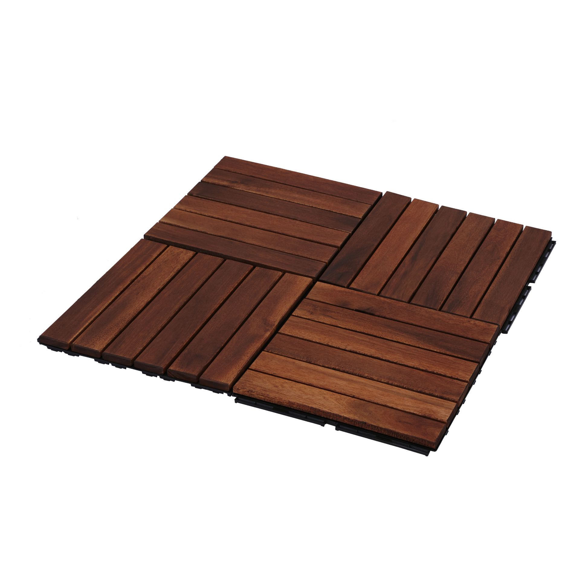 30 Pcs Interlocking Deck Tiles Striped Pattern, 12" X 12" Square Acacia Hardwood Outdoor Flooring For Patio, Bancony, Pool Side,.. Brown Garden & Outdoor American Design,American Traditional,Antique Solid Wood