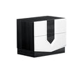 Vios Zebra White Hg Nightstand White Black Mdf