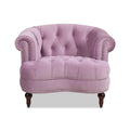 La Rosa Victorian Tufted Upholstered Accent Chair, Lavender Velvet Lavender Purple Foam Velvet