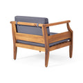 Aston Acacia Wood Outdoor Club Chairs With Cushions Teak Dark Gray Teak Acacia Wood