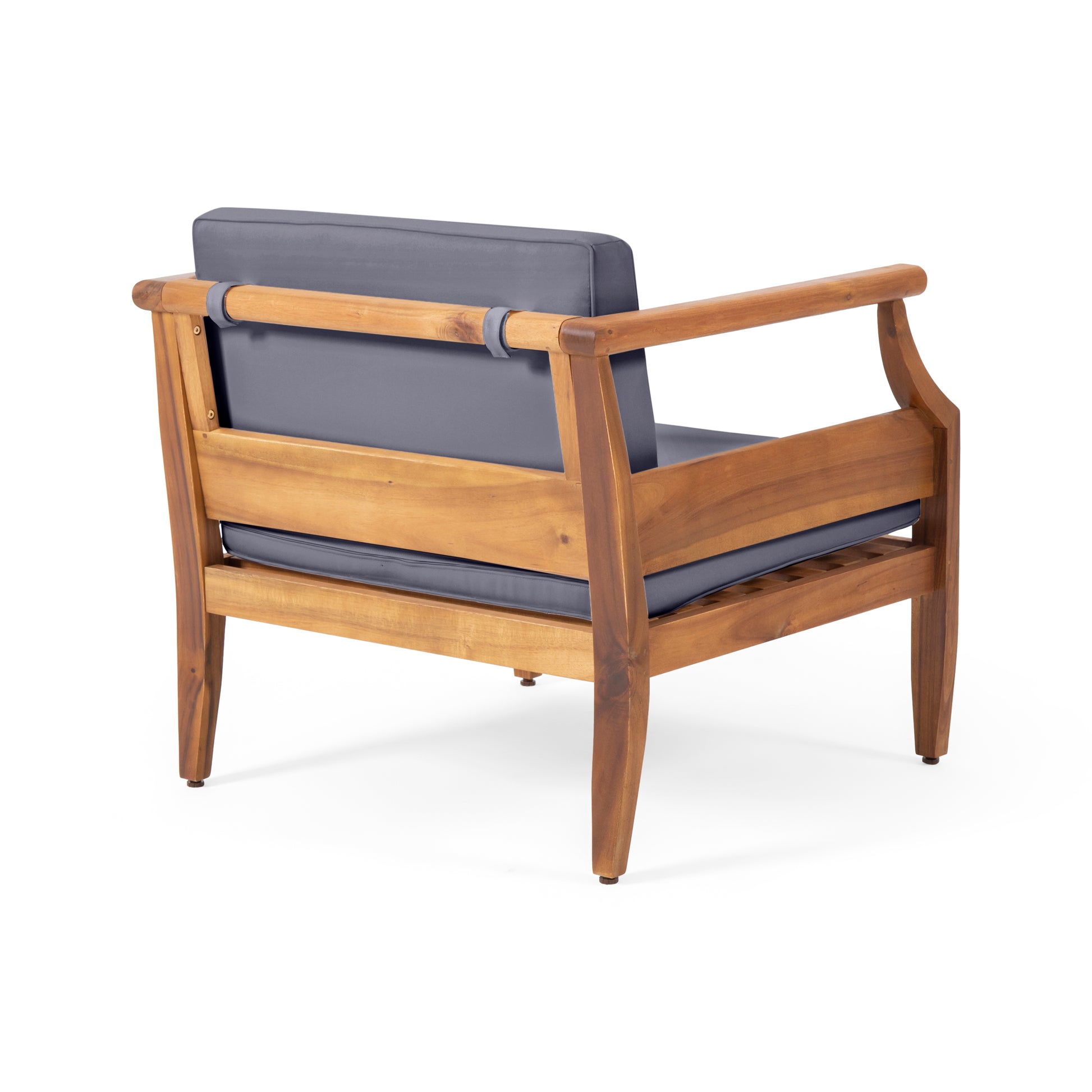 Aston Acacia Wood Outdoor Club Chairs With Cushions Teak Dark Gray Teak Acacia Wood