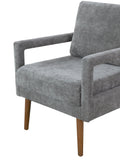 Mid Century Armchairaccent Chair With Chenille Armrest & Soft Cushion For Living Room, Bedroom, Home Office, Study, Grey Gray Light Brown Primary Living Space American Design,Modern Birch Foam Wood Fabric