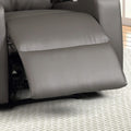 1Pc Modern Power Recliner Glued Solid Wood Frame Heavy Duty Steel Rail Upholstered Faux Leather Fabric Single Stitching Two Cup Holders Grey Color Grey Faux Leather Wood Primary Living Space Cushion Back Contemporary,Modern Foam Faux Leather