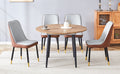 Table And Chair Set.Modern Extendable Wood Mdf Dining Table.The Table Has A Telescopic Design, Suitable For Gatherings Of Different Size.Paired With 6 Chairs With Pu Cushions And Black Metal Legs. Brown,Wood Seats 6 Mdf Metal