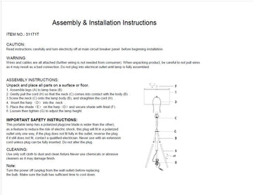 32 37"H Adjustable Tripod Table Lamp Soft White Led Fabric Metal