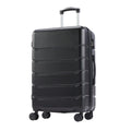 Hard Sided Expand Suitcase With Rotating Wheels, Tsa Lock, Retractable Handle, Black, 20