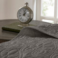 Reversible Bedspread Set Dark Grey Full Dark Grey Cotton