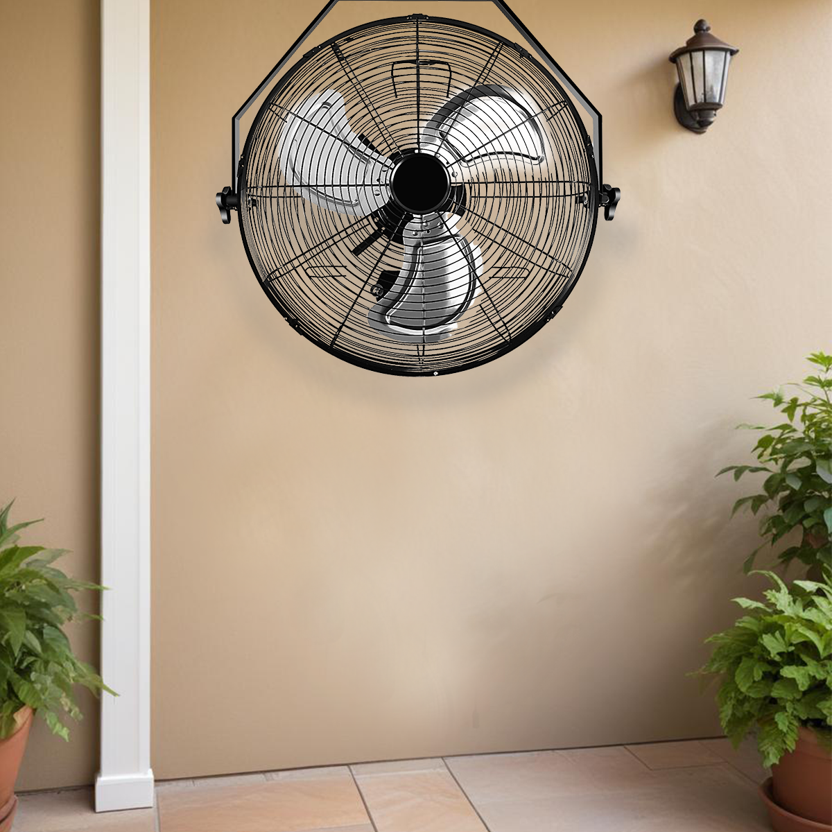 18 In. Black Industrial Wall Mount Fan 3 Speed Indoor Outdoorcommercial Ventilation Metal High Velocity Fan Black Metal