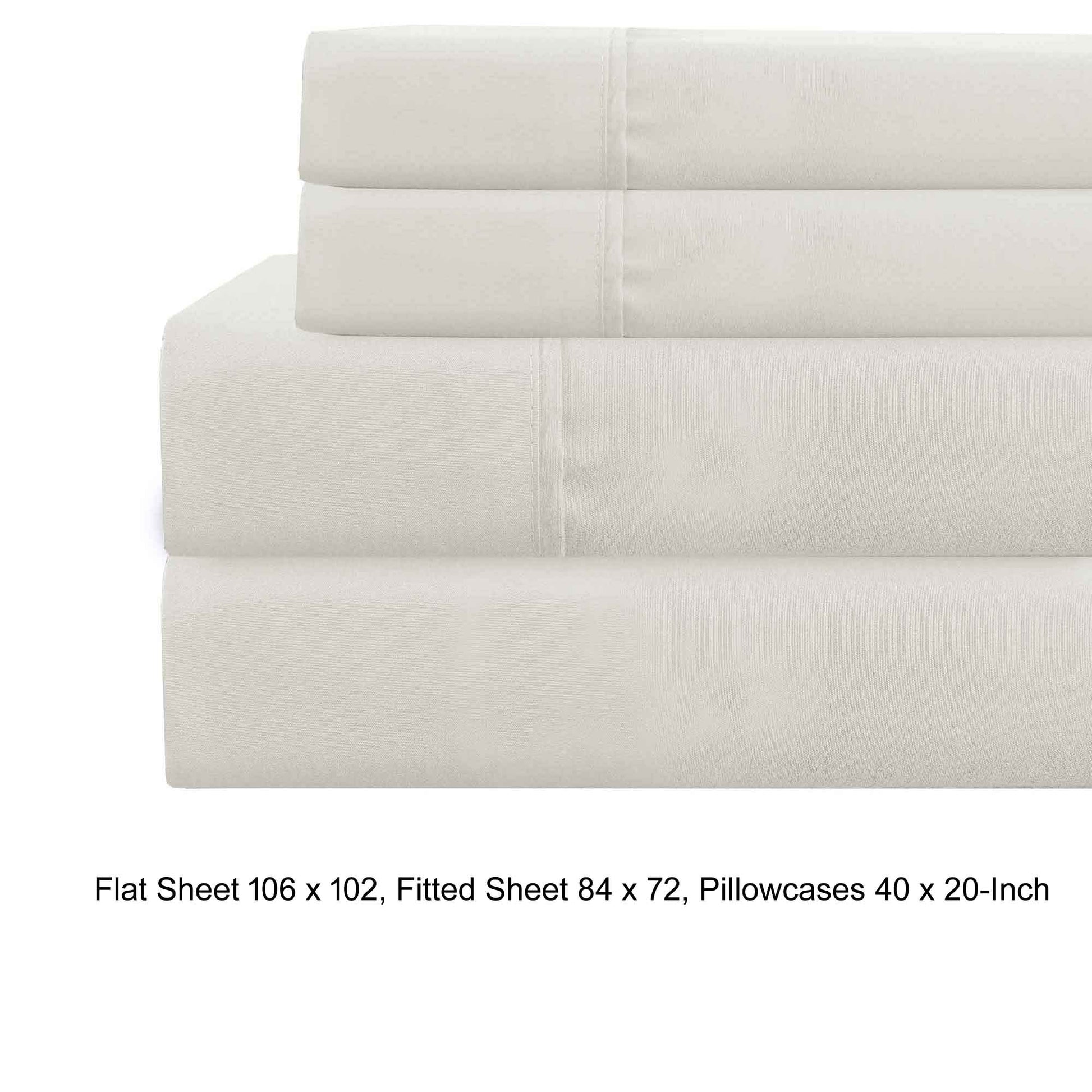 Lanester 4 Piece Deep Pocket California King Size Sheet Set The Urban Port, White White Microfiber