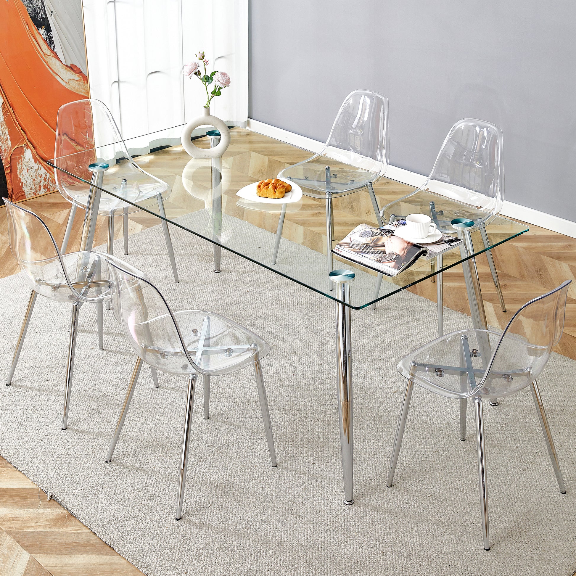 Glass Table High Wooden Table And Chairs Modern Glass Dining Table With Chairs,High Gloss Lacquered Legs