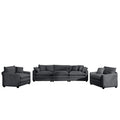 Luxurious And Sophisticated Sofa Set With Soft Cushions And Pillows, Home For Living Rooms And Clubs As Well As Home Theaters, Consisting Of Two Single Sofas And A 3 Seater Sofas In Grey Corduroy Fabr Grey Corduroy 5 Seat
