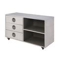 Aluminum Cabinet With 3 Drawer Freestanding 3 4 Drawers Silver Primary Living Space Drawers Included Industrial Aluminum