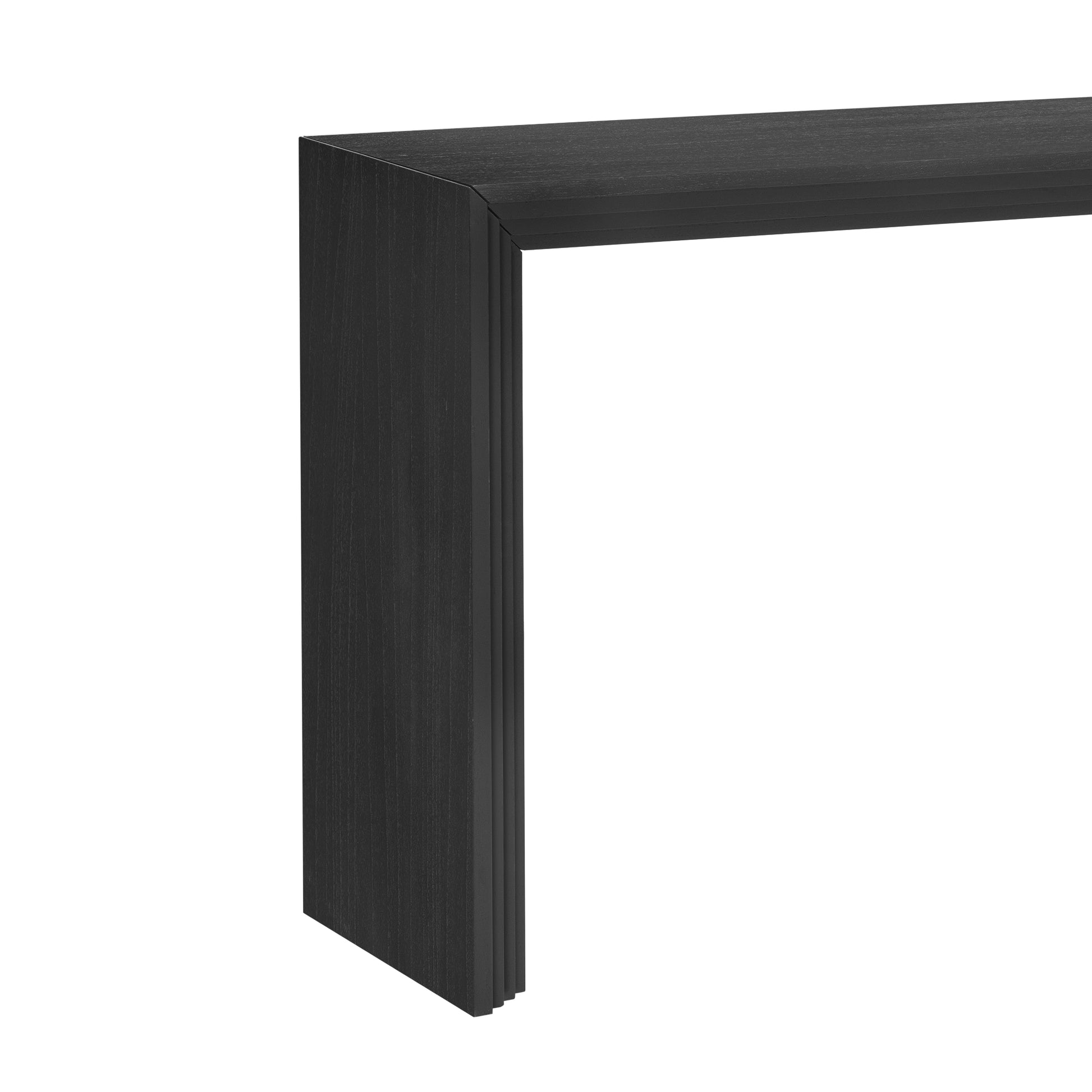 Modern Style Console Table Made Of Paulownia Solid Wood Veneer,Suitable For Foyer, Living Room, Or Entryway. Black Mdf