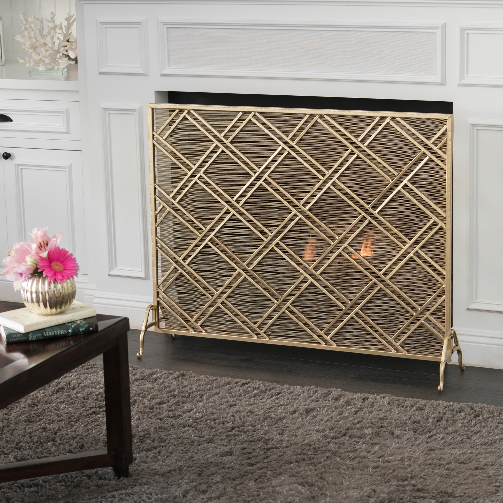 Fire Screens Gold Iron