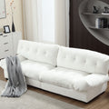 Cloud Style Sofa, Teddy Velvet Fabric, Comfy Padded Cloud Couch For Living Room, Apartment White Light Brown Velvet Wood Primary Living Space Modern Polyester 2 Seat