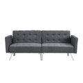 Sofa Bed Convertible Folding Dark Grey Lounge Couch Loveseat Sleeper Sofa Armrests Living Room Bedroom Apartment Reading Room Dark Gray Linen 2 Seat