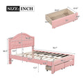 Full Size Upholstered Platform Bed With Tufted Headboard, Led And 2 Drawers, Pink Box Spring Not Required Full Pink Wood Bathroom Bed Frame Faux Leather Upholstered