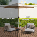 10Ft Patio Umbrella, Outdoor Table Umbrella With Push Button Tilt And Crank, Uv Protection Waterproof Market Sun Umbrella With 8 Sturdy Ribs For Garden, Deck, Backyard, Pool Beige Beige Round Uv Resistant Umbrellas Aluminium