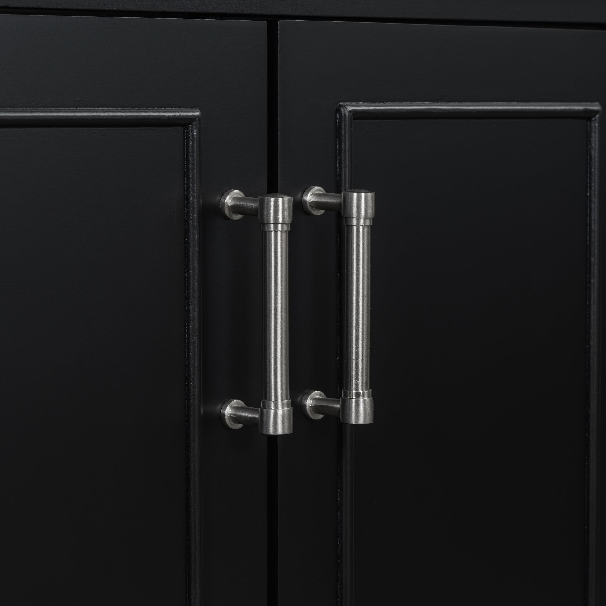 36 Inch Traditional Bathroom Vanity With Resin Sink Combo Set, Black Bathroom Cabinet With Two Doors And Four Drawers Black Bathroom Solid Wood Mdf Resin