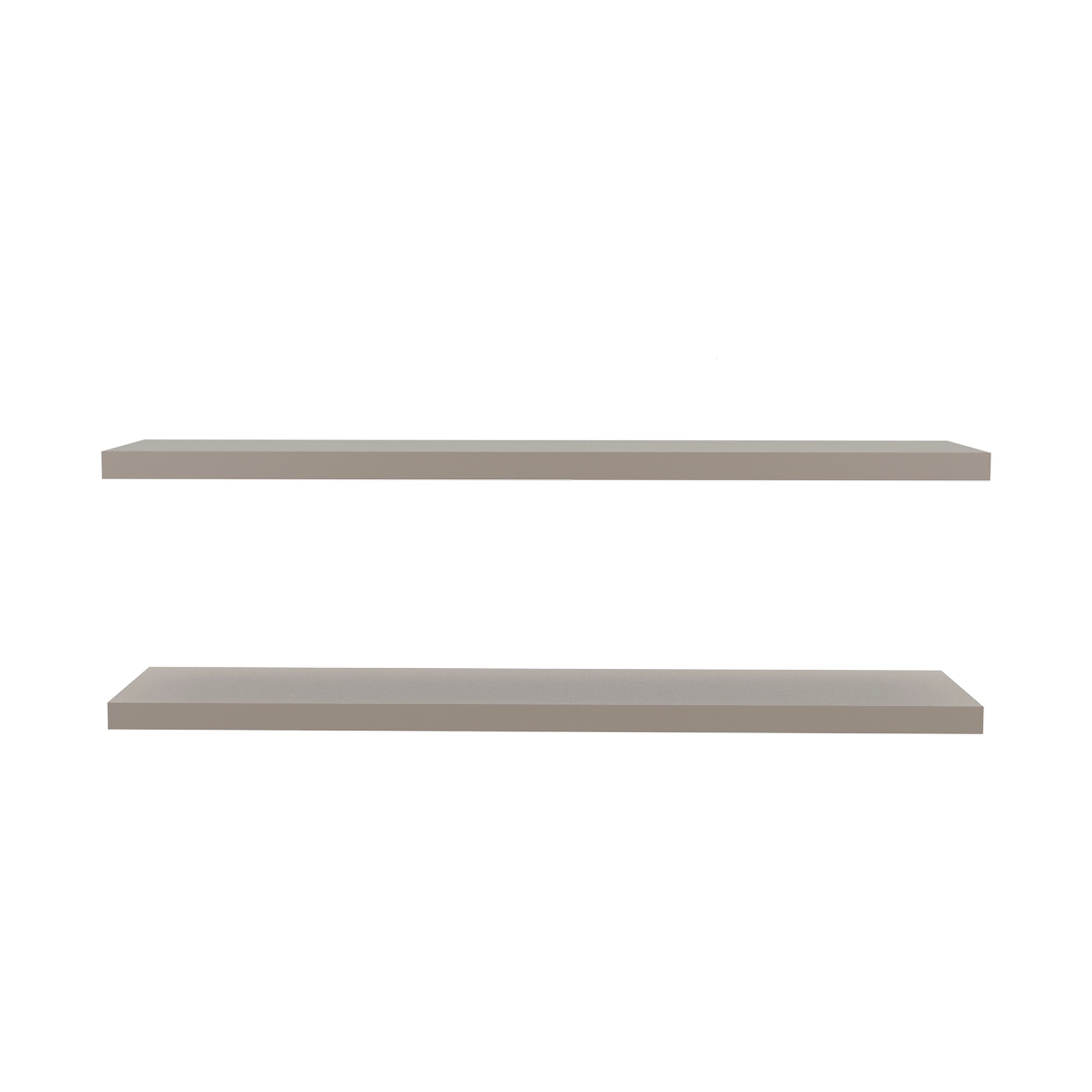 Ecco 47" Wide Floating Shelves Set Of 2, Shelves For Wall Decor For Bedroom, Bathroom Storage Shelves, Book Shelves For Living Room 2 Or Less Taupe Horizontal Primary Living Space Open Back Modern