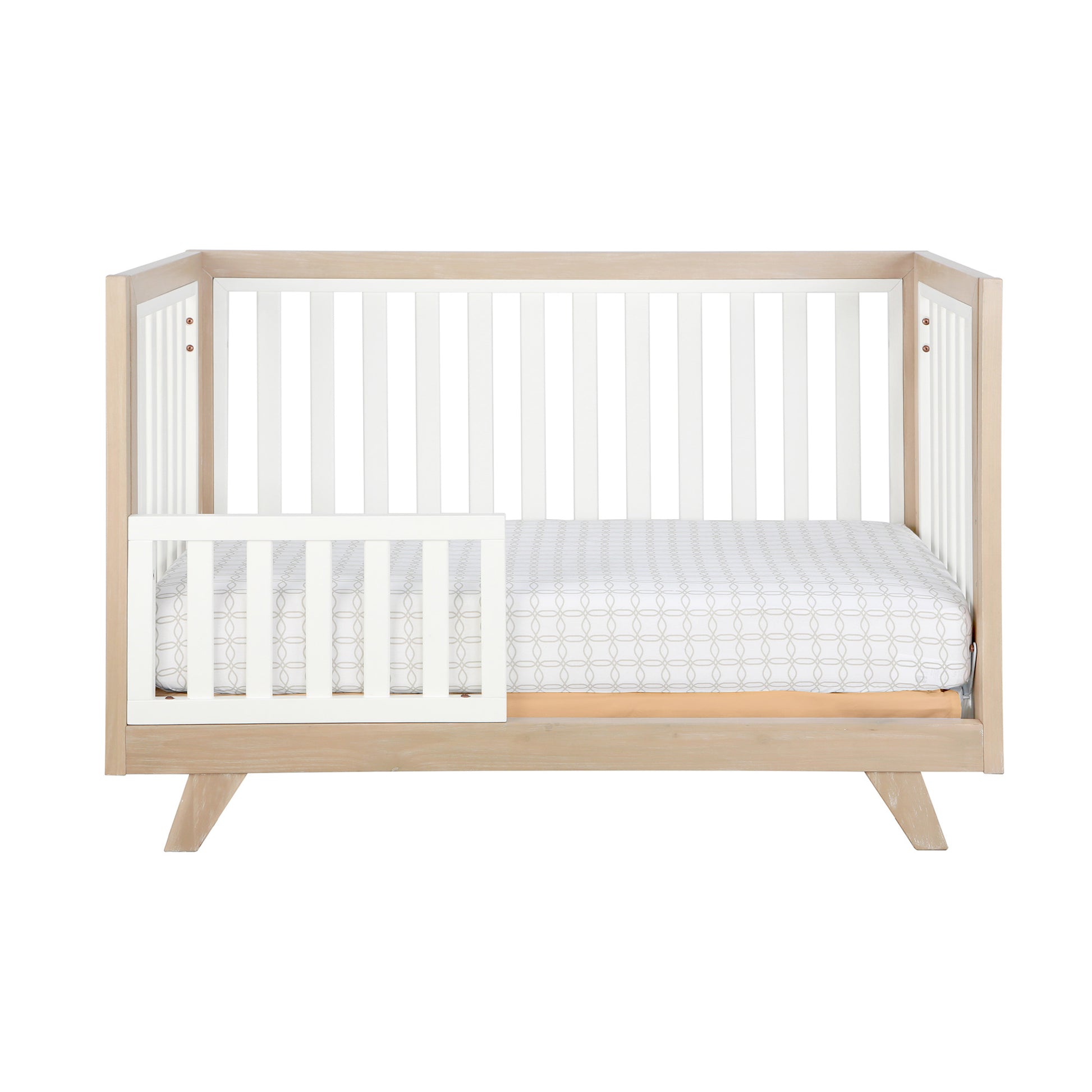 Wooster Toddler Rail In Almond And White Natural Wood Wash Wood