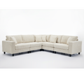 Packaging Upgrade Oversized Modular Sectional Sofa Set, L Shaped Couch,Corduroy ,Upholstered,Deep Seat,5 Seat,5 Throw Pillow And 6 Back Cushion,Living Room, Apartment ,Beige Beige Polyester Wood