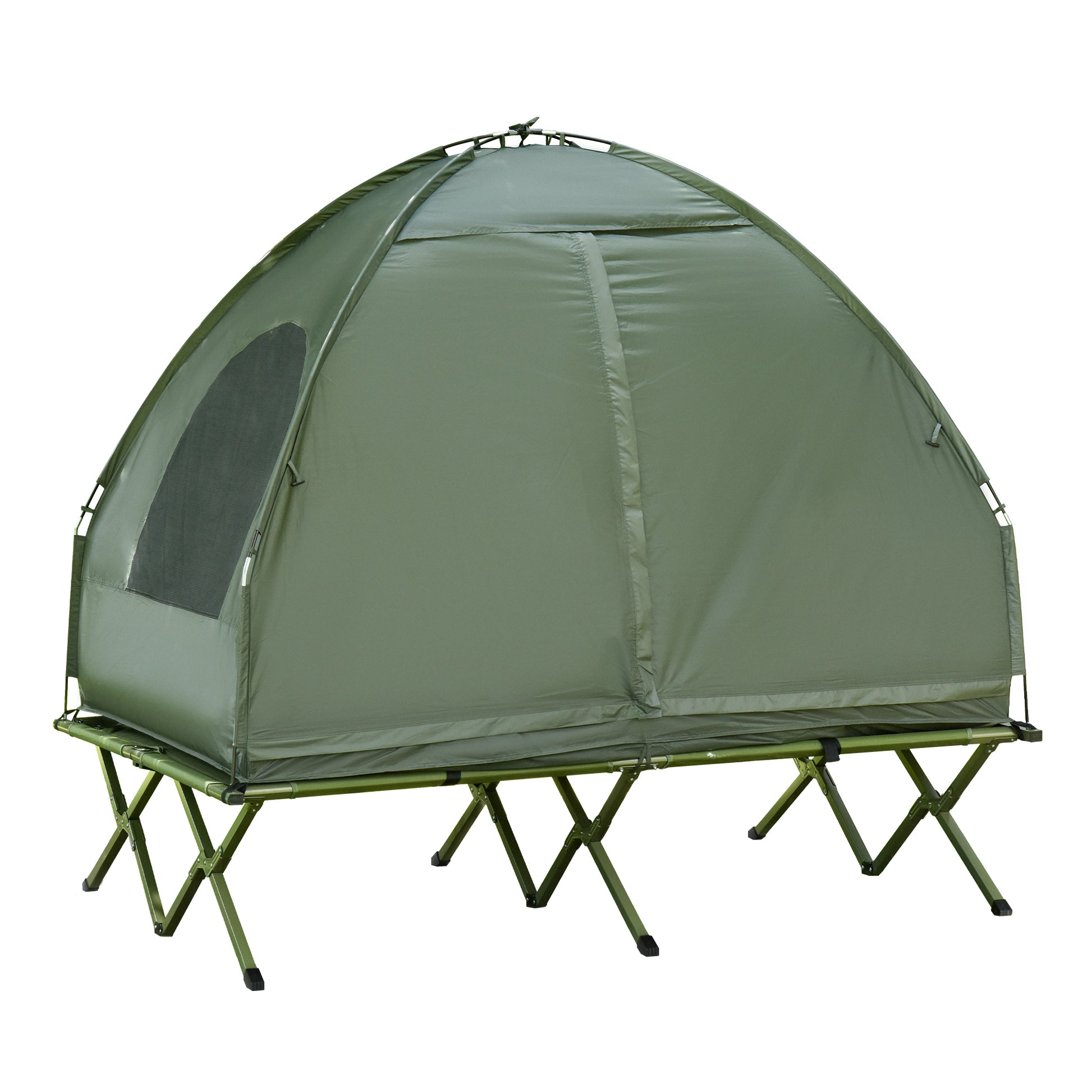 camping bed tent Outsunny 2 Person Foldable Camping Cot With Tent, Bedspread And Thick