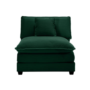 Armless Deep Seat Corduroy Single Sofa, Can Be Used With Combined With Alternative Armrest And Combined With Alrmess 2 Seater Sofas ,Green Corduroy Fabric Green Corduroy 1 Seat