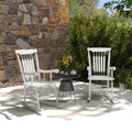 Outsunny Outdoor Wood Rocking Chairs Set Of 2, 350 Lbs. Porch Rockers With High Back For Garden, Patio, Balcony, White White Wood