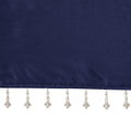 Lightweight Faux Silk Valance With Beads Navy 50X26