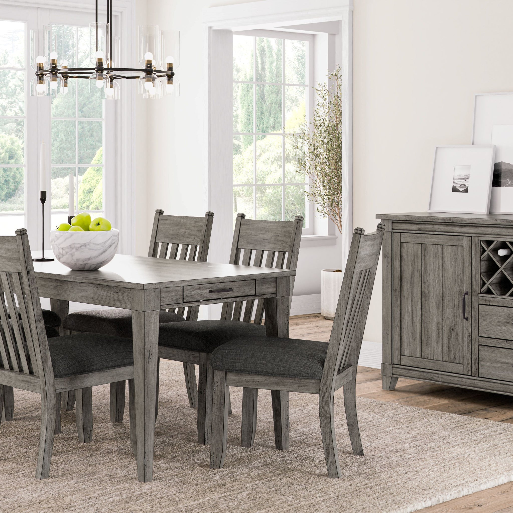 Rustic Gray Side Dining Chair Set Of 2 Gray Solid Wood Mdf