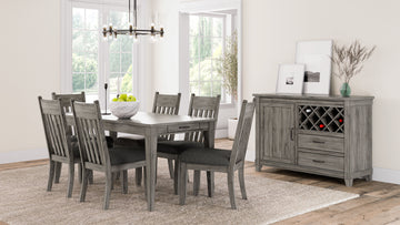 Rustic Gray Side Dining Chair Set Of 2 Gray Solid Wood Mdf