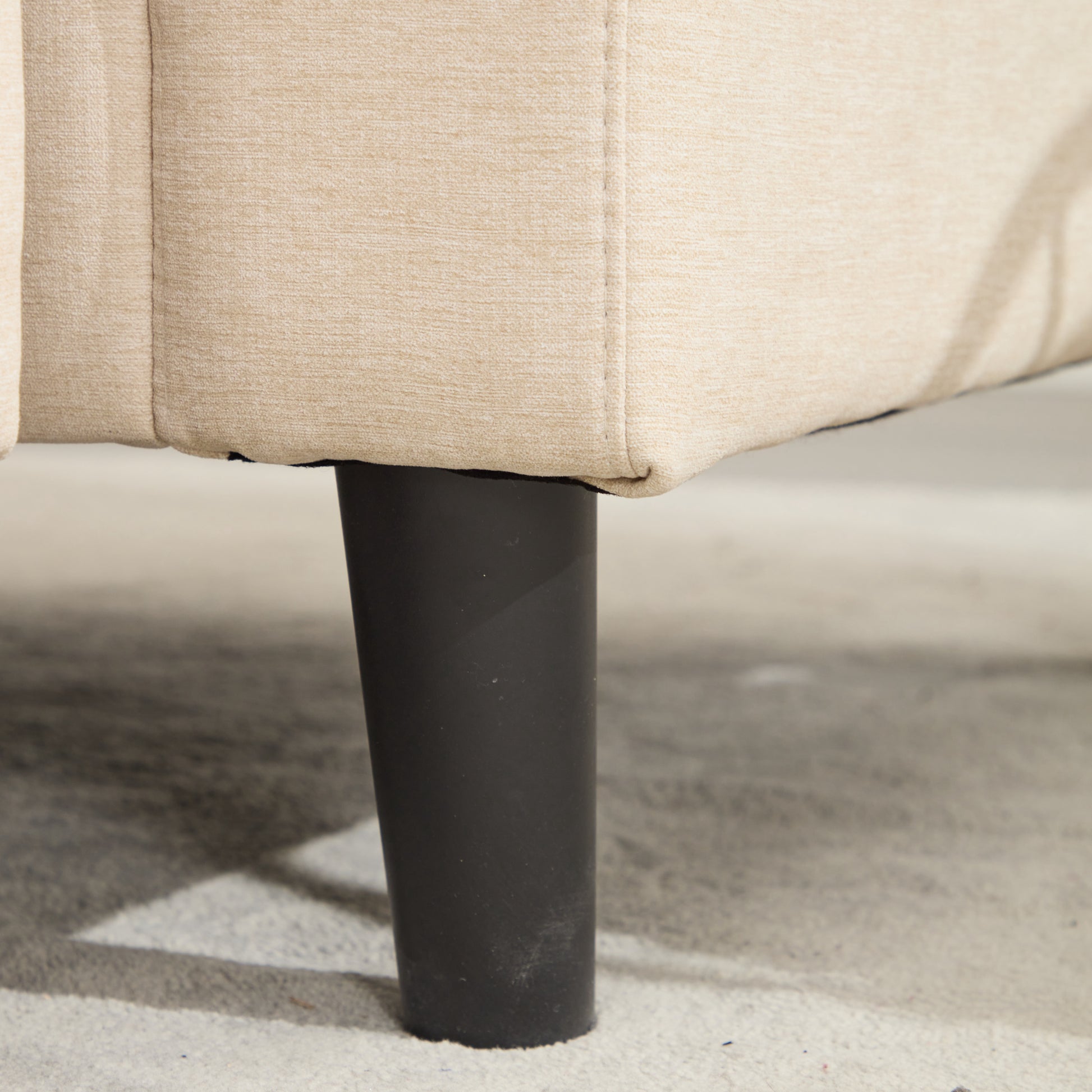 Beige Color Knock Down 3 Seat Combo Sofa With Storage Ottoman For Living Room Apartment Bedroom And Compact Room, Upholstered Sectional Couch, L Shaped Bench With A Footrest, A Individual Sto White