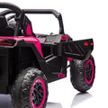24V Two Seater Kids Ride On Utv W Parents Remote Control,Four Wheel Suspension,Slow Start,Large Wheel Design,Anti Collision Bar,Storage Space,Music,Usb,Bluetooth,Volume Control,Led Lights For Kids 3 . Pink 100 149 Lbs Polypropylene