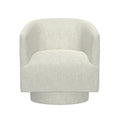 Bralin White Swivel Accent Chair White Foam Engineered Wood